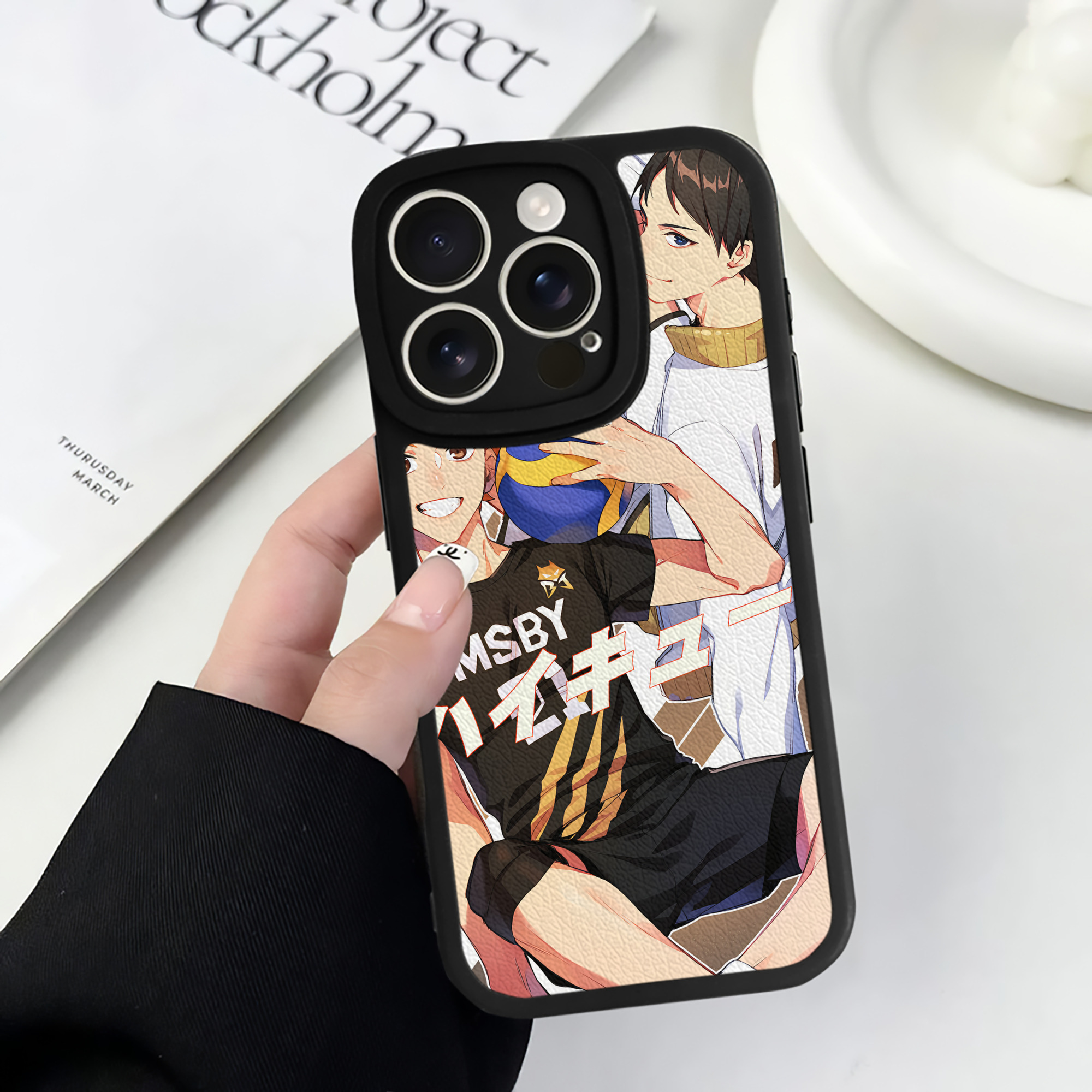 （画像用） ハイキュー!! Haikyu!! 【iPhone 16シリーズ対応】シリコンスマホケース（レザー調） 材質：シリコン